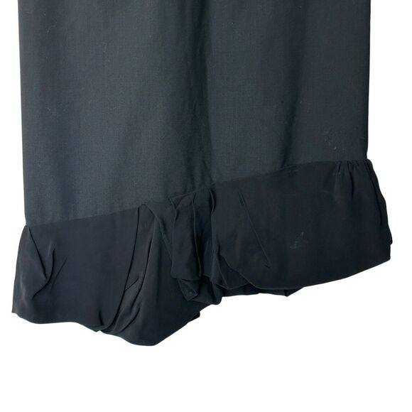 Balenciaga VTG sheath Wool black skirt feminine flounce hem sz 36 * Flaw - Picture 9 of 16